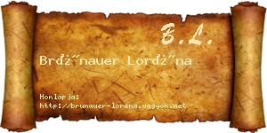 Brünauer Loréna névjegykártya